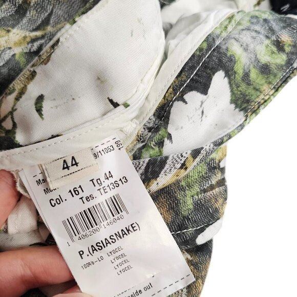 Masons Italy Womens Asia Snake Camouflage Cargo Pants, Lyocell, Studded 44, US 8 - Picture 6 of 12